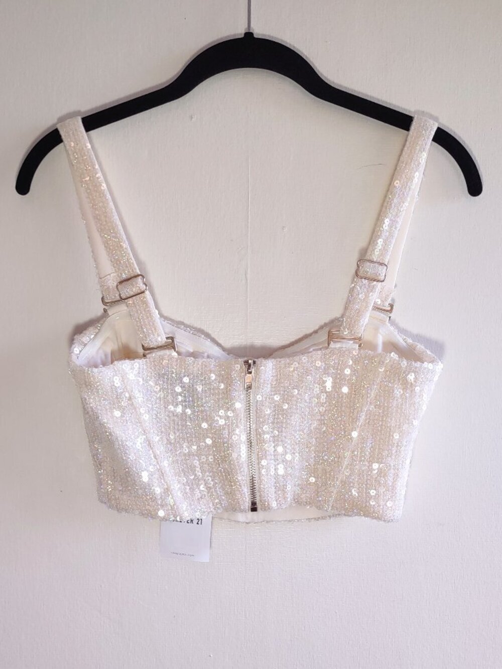 Forever 21 Sequin Bustier Cami Top Size Small Festival Party Sparkle Indie Glam - Picture 7 of 8